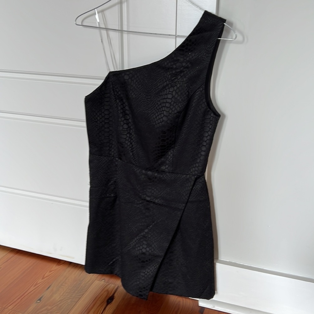 Cassie One Shoulder Black Romper